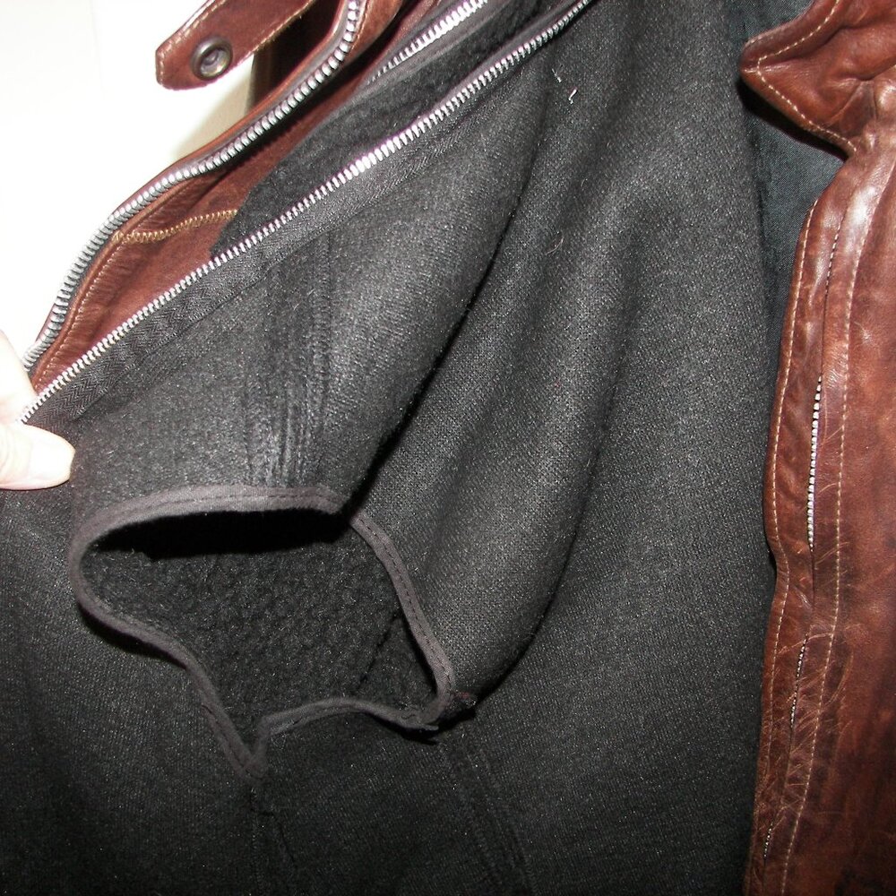 Vintage Golden Goose Giusso distressed caffe leather bomber jacket with tags - Picture 6 of 16